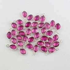 Light pink quartz 11x7mm marquise briolette silver pendant